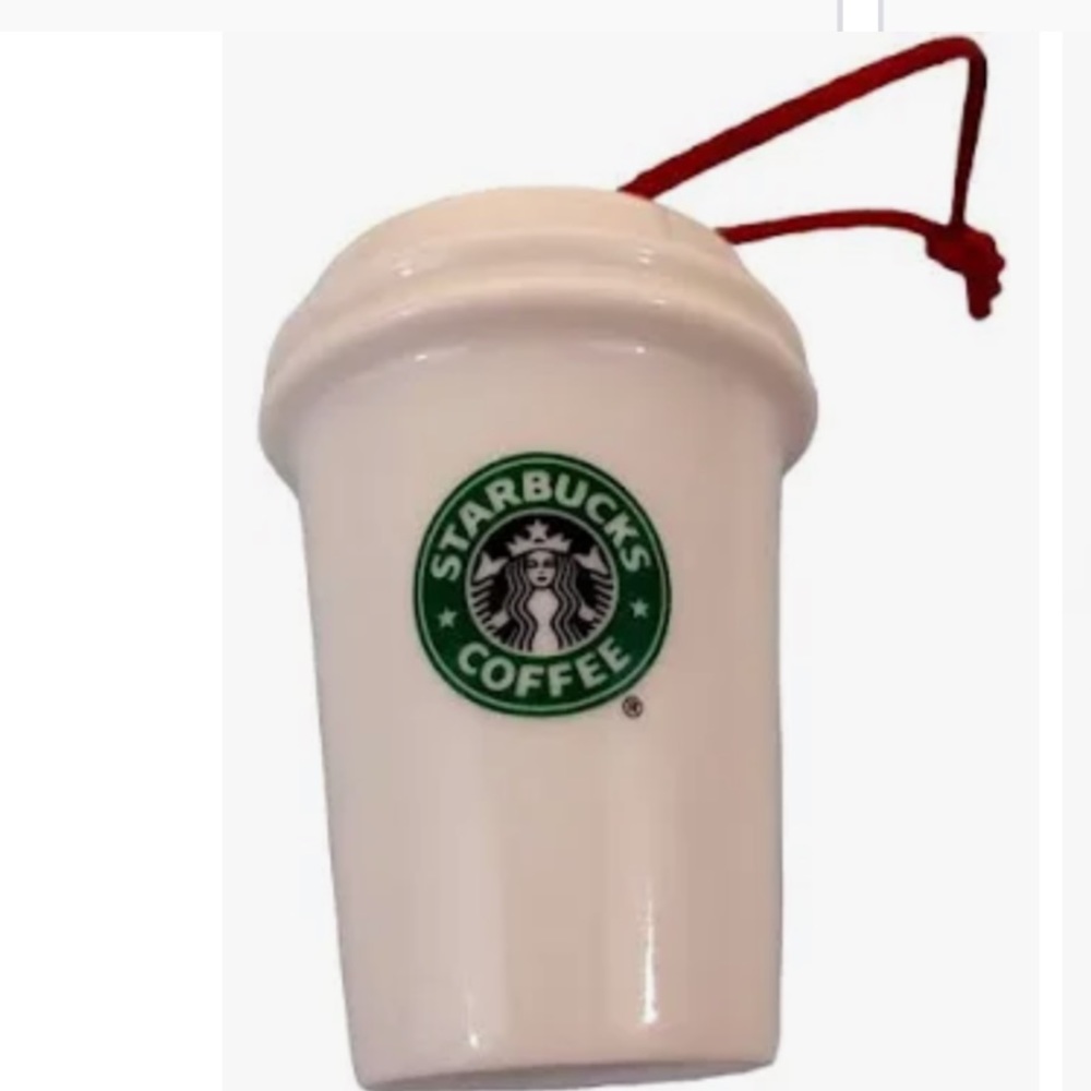 2004 Ceramic 2.5" Starbucks White Coffee Cup Christmas Holiday EUC